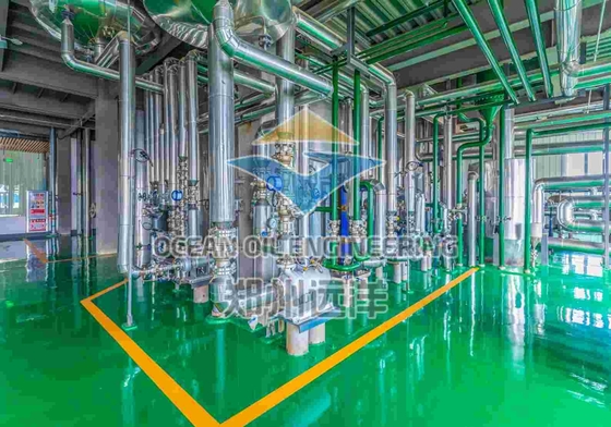 Sección desodorizante Proceso de refinación química para aceite comestible respetuoso con el medio ambiente