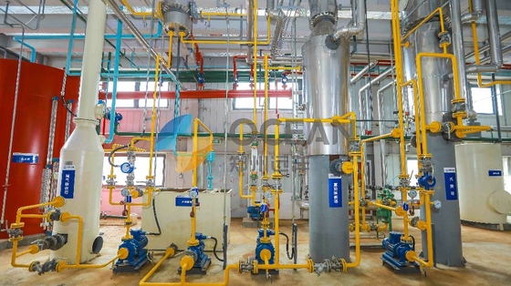 Refinamiento físico químico de doblez crudo de la planta de la refinería de petróleo